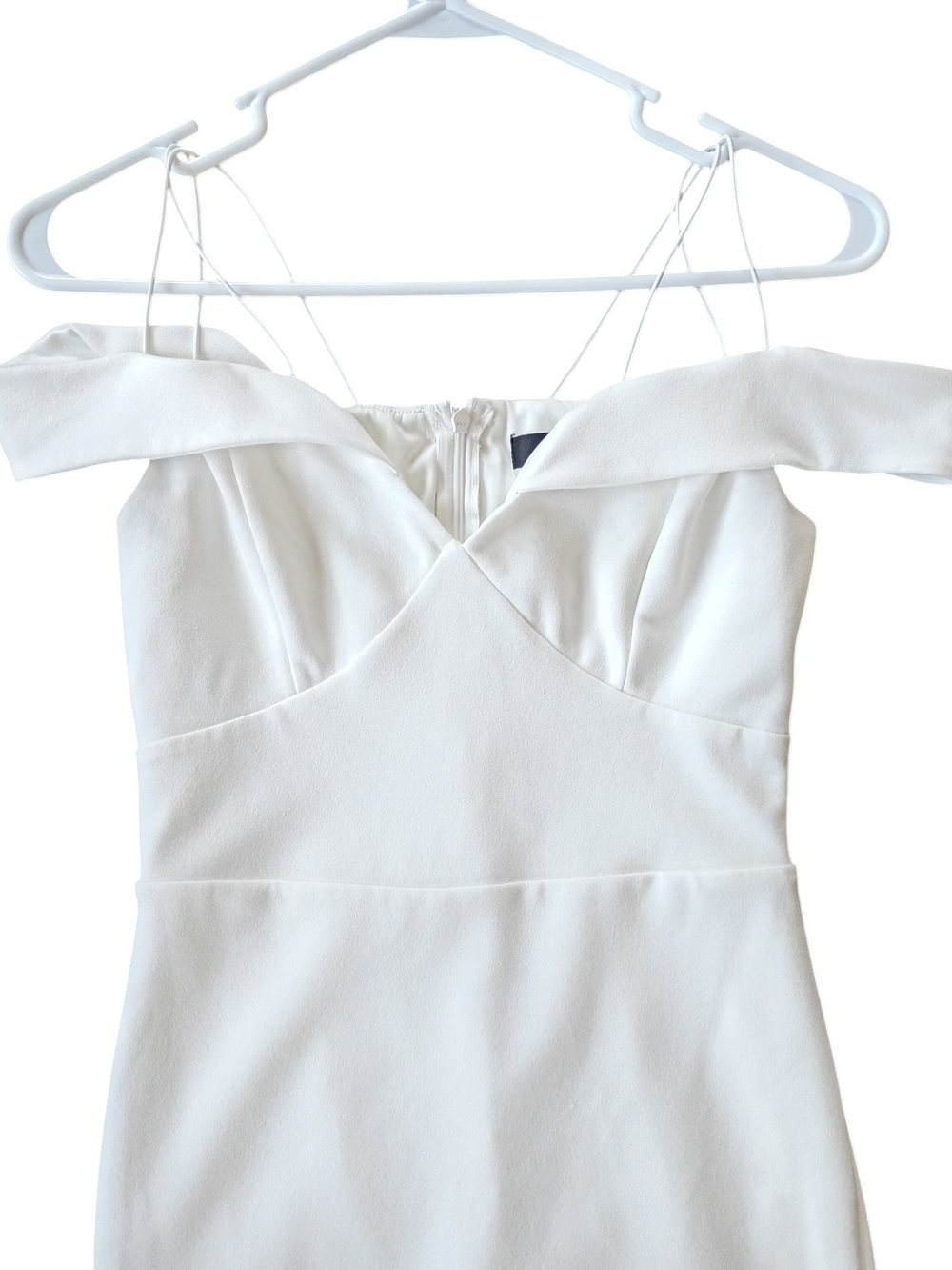 Lulu's White Off-Shoulder Strappy Midi Dress SZ 00 - Picture 4 of 5